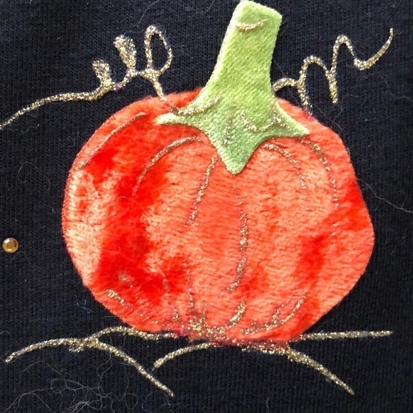 Vintage Karla Marie Pumpkin Dress Halloween Thanksgiving Crushed Velvet - Picture 4 of 11